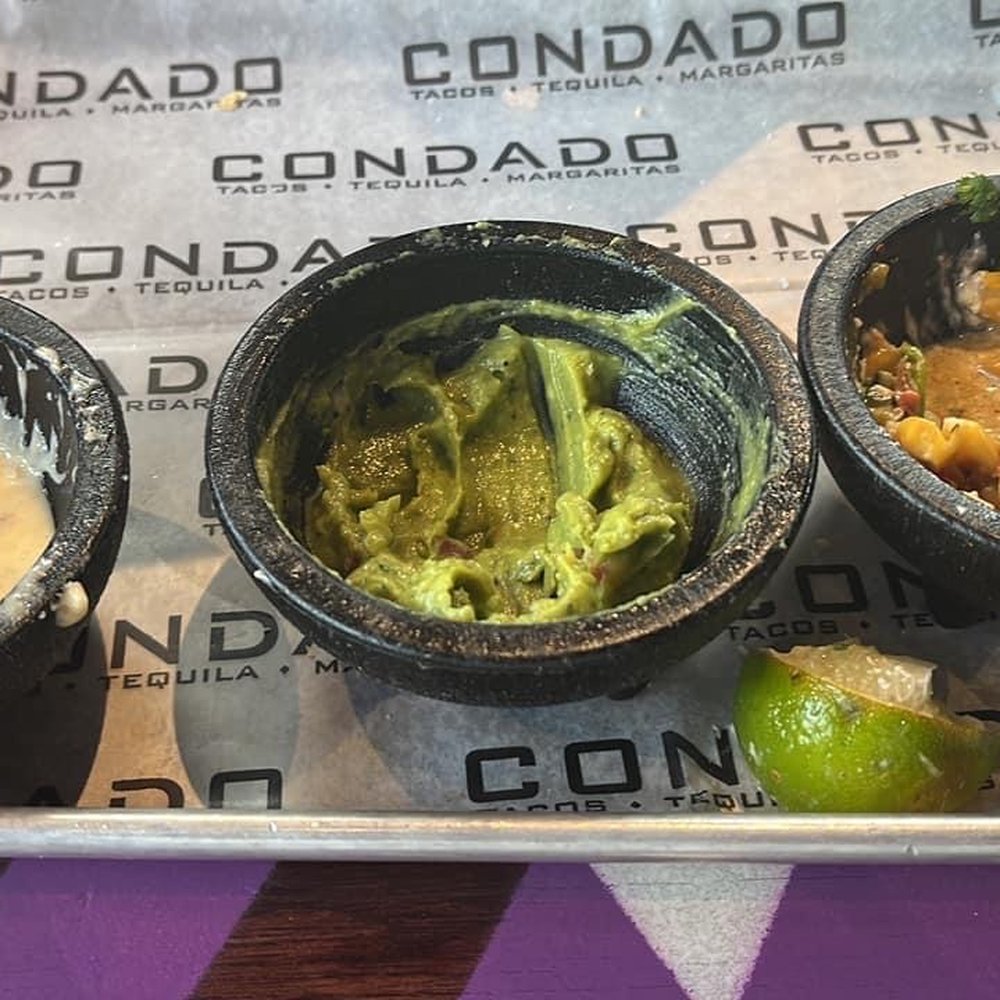 Condado Tacos - Three different dips we tried in our "3 buds". Chorizo queso, street corn, and traditional guacamole. They were so well executed. - Tacos Near Me - Greenville, South Carolina Condado Tacos - Three different dips we tried in our "3 buds". Chorizo queso, street corn, and traditional guacamole. They were so well executed. - Tacos Near Me - Greenville, South Carolina
