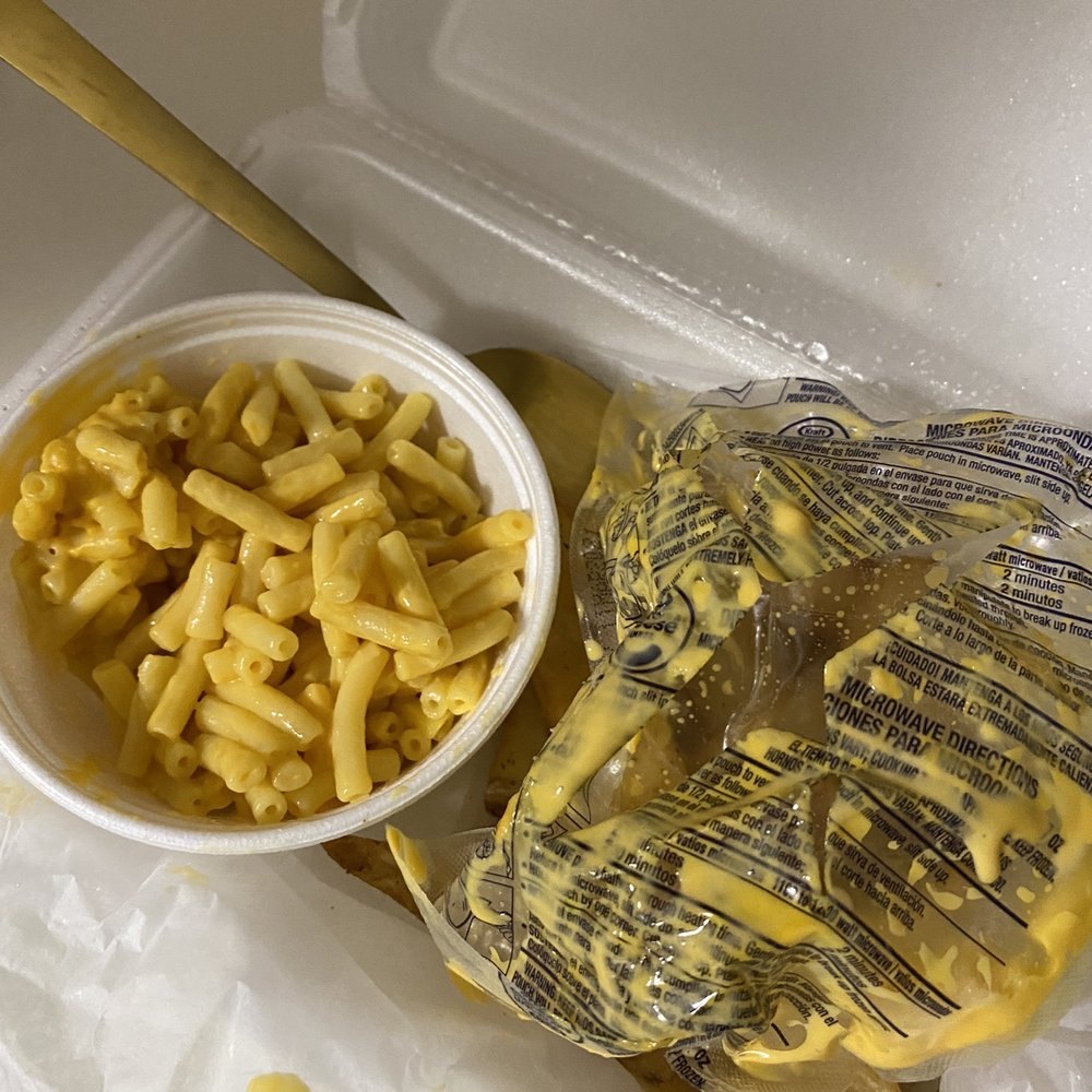Texas Roadhouse - Mac n cheese still on the manufacture bag. Gross! - Steakhouses Near Me - Brooklyn, Ohio