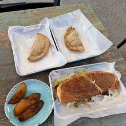 Chicken Empanadas, beef empanadas, plantains and the Danny's Fav Sandwich Lunch. Chicken Empanadas, beef empanadas, plantains and the Danny's Fav Sandwich Lunch.