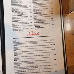 Starters & Salads Menu