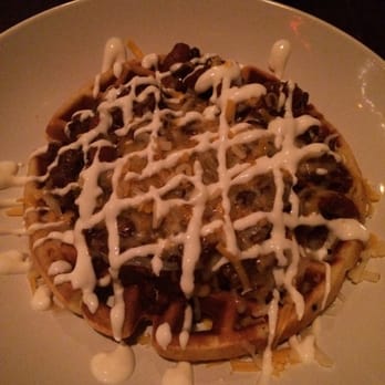 Interstate Drafthouse - Ground beef and gator chili over a jalepeno corn bread waffle YUM!!!! - Southern Near Me - Philadelphia, Pennsylvania Interstate Drafthouse - Ground beef and gator chili over a jalepeno corn bread waffle YUM!!!! - Southern Near Me - Philadelphia, Pennsylvania