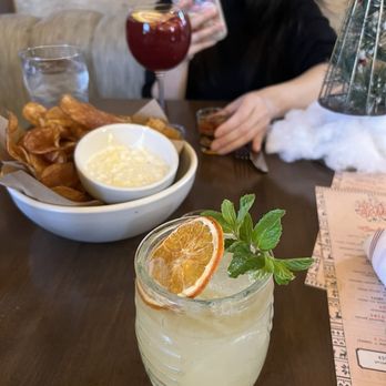 Culinary Dropout - Holiday cocktails and house chips - New American Near Me - Tempe, Arizona