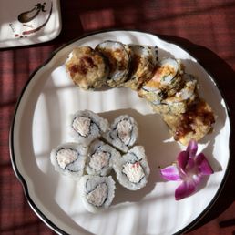 California roll and Shauna's chimichanga