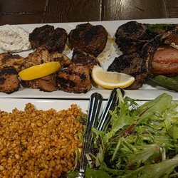 Sofra Restaurant - Assorted meat and roasted veggies with bulgar and salad
