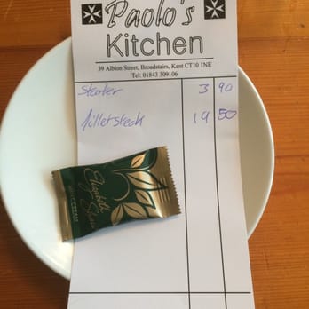 Paolo's Kitchen - Final check with free mint cream chocolate - Steakhouses Near Me - Broadstairs, KEN