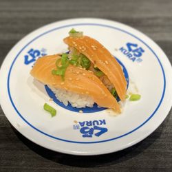 Kura Revolving Sushi Bar - Garlic Ponzu Salmon Nigiri
