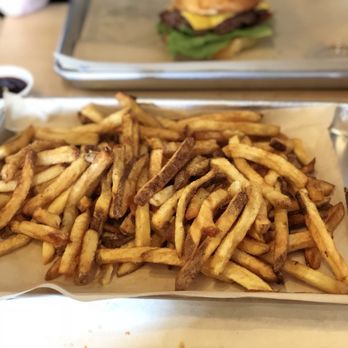 MOOYAH Burgers, Fries & Shakes - This is the size of Medium Fries, feeds 2 - 3 people easily. It's made from Russet Potatoes(IMO best potato to fry) and it's seasoned well - Burgers Near Me - Irvine, California MOOYAH Burgers, Fries & Shakes - This is the size of Medium Fries, feeds 2 - 3 people easily. It's made from Russet Potatoes(IMO best potato to fry) and it's seasoned well - Burgers Near Me - Irvine, California