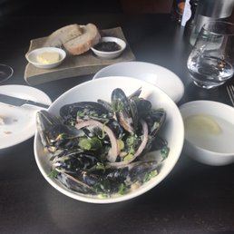 Mussles with a bacon and parmesan sauce. They were excellent. Mussles with a bacon and parmesan sauce. They were excellent.