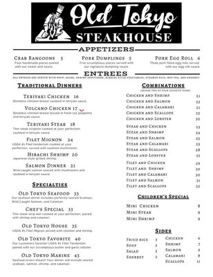 Menu photo 1 Old Tokyo Steakhouse Wichita, KS
