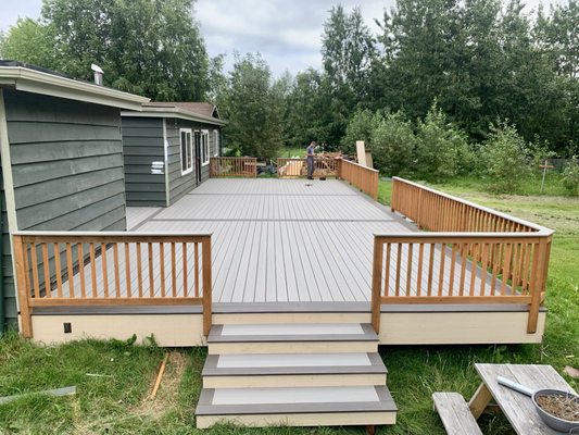 Deck for Grilling & Chilling - This massive deck spans an impressive 1200 ft.². Designed with accessibility in mind, it features stair access from two sides and smooth wheelchair access from the third. Built for friends, family, and good times, this deck is the perfect spot for parties, cookouts, and creating lasting memories together.