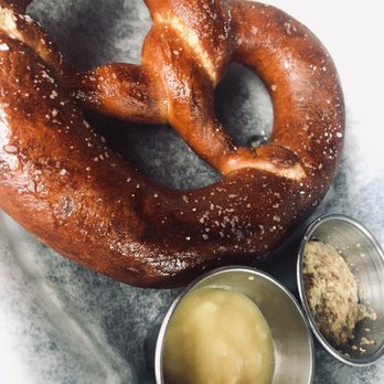 Pig Minds Brewing - Soft pretzel with "cheese" - Brewpubs Near Me - Machesney Park, Illinois Pig Minds Brewing - Soft pretzel with "cheese" - Brewpubs Near Me - Machesney Park, Illinois