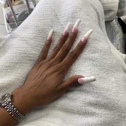 Pink and white.