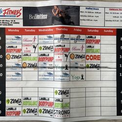 Family Fitness Centers - Their current group exercise schedule as of January 2024