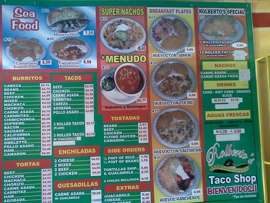 Menu photo 6 Rolberto's Mexican Food San Diego, CA Menu photo 6 Rolberto's Mexican Food San Diego, CA