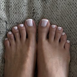 This may be the most precise, detailed pedicure French tip I've ever gotten. This may be the most precise, detailed pedicure French tip I've ever gotten.
