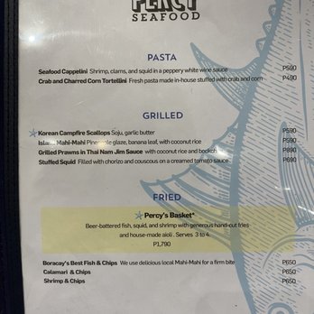 Percy Seafood - Menu - Seafood Near Me