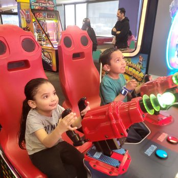 Chuck E. Cheese - My boys enjoying Space Invaders - Pizza Near Me - Burbank, California