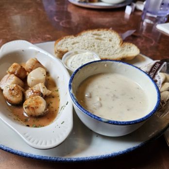 Norma's Seafood & Steak - Grilled Scallops and a cup of clam chowder. They're was a few more Scallops, but i ate them before the picture. - Seafood Near Me - Seaside, Oregon Norma's Seafood & Steak - Grilled Scallops and a cup of clam chowder. They're was a few more Scallops, but i ate them before the picture. - Seafood Near Me - Seaside, Oregon