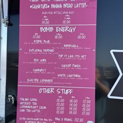 Pretty Bomb Coffee - Menu