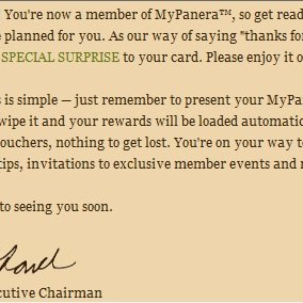 Panera Bread - Just for signing up, you get a gift. I signed up on my iPhone while I was there. - Sandwiches Near Me - Concord, California Panera Bread - Just for signing up, you get a gift. I signed up on my iPhone while I was there. - Sandwiches Near Me - Concord, California