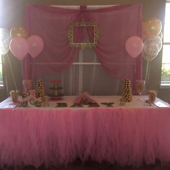 Dessert Table And Backdrop Princess Tutu Themed Baby Shower Yelp