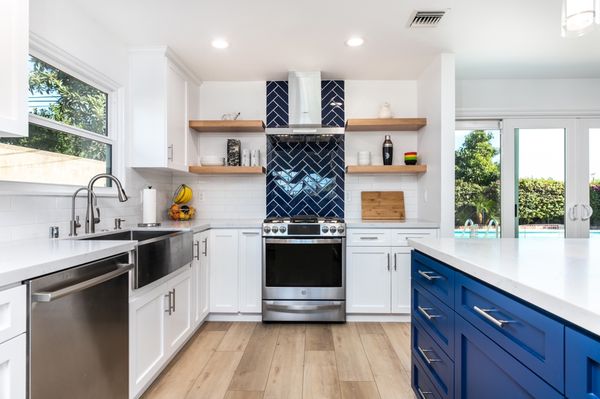 New kitchen - Love the blue backsplash