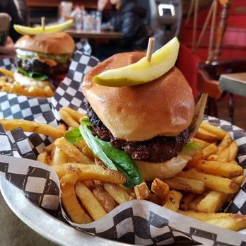 The Ship - Burgers came with fresh cut fries! - Seafood Near Me - Hamilton, Ontario