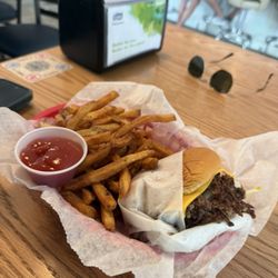 Single Smash Cheeseburger with Fries