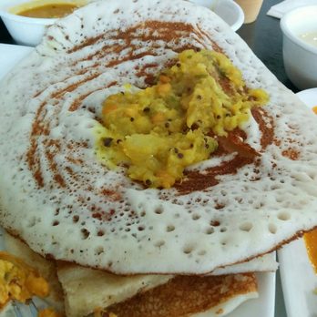 Sankranti - Dosa and Biryani Buffet : Masala dosa. Really stingy on the potato filling. Though it tasted good. - Indian Near Me - Sunnyvale, California Sankranti - Dosa and Biryani Buffet : Masala dosa. Really stingy on the potato filling. Though it tasted good. - Indian Near Me - Sunnyvale, California