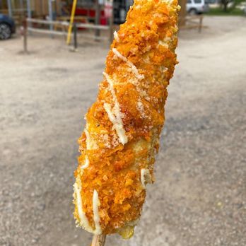 Frutería Las Mazorcas - Elote de Doritos (Corn on the cob covered in Doritos) - Juice Bars & Smoothies Near Me - Austin, Texas Frutería Las Mazorcas - Elote de Doritos (Corn on the cob covered in Doritos) - Juice Bars & Smoothies Near Me - Austin, Texas