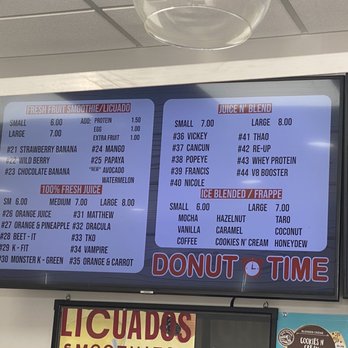 Donut Time - Drinks menu - Donuts Near Me - Garden Grove, California