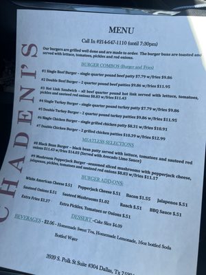 Menu photo 1 Chadeni’s Dallas, TX