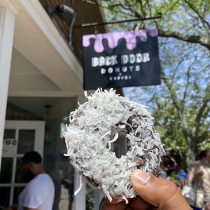 Photo of Back Door Donuts - Oak Bluffs, MA, United States. German chocolate with coconut
