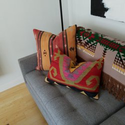 Alapash New Home - Re purposed Turkish rug pillows from Alapash