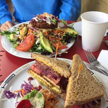 Vegan Reuben and Phoenix house salad. Excellent to share the both of them between two adults!