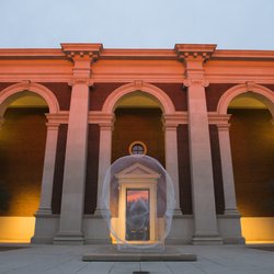 Meadows Museum - Exterior with Jaume Plensa's "Sho"