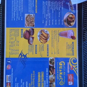 El Guanaco - a menu for a mexican restaurant - Mexican Near Me - Troy, Michigan El Guanaco - a menu for a mexican restaurant - Mexican Near Me - Troy, Michigan