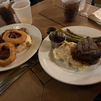 Churchill's - Left: Guinness Meatloaf, Right: 8oz Filet - Pubs Near Me - Savannah, Georgia Churchill's - Left: Guinness Meatloaf, Right: 8oz Filet - Pubs Near Me - Savannah, Georgia