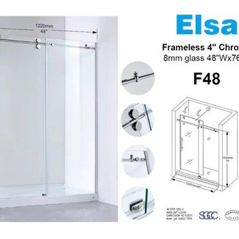 Home Idol - 48" x 76" Frameless shower door chrome - $289 - Building Supplies Near Me - Vancouver, British Columbia