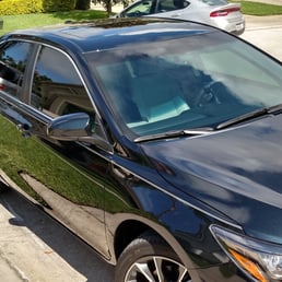Llumar air blue 80 front 2015 Camry XSE v6 Cosmic Gray Mica (looks metallic blueish green)