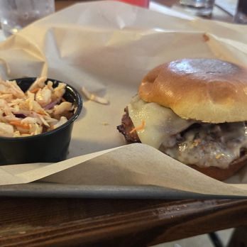 Presidential Brewing Co. - Blackberry Bam a Lam Burger with Cajan Slaw - Breweries Near Me - Portage, Michigan Presidential Brewing Co. - Blackberry Bam a Lam Burger with Cajan Slaw - Breweries Near Me - Portage, Michigan