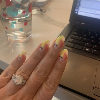 MK Nail Spa - One hand design one hand all pink- - Nail Salons Near Me - Morgan Hill, California