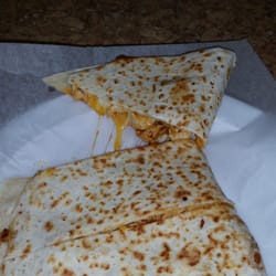 Angelo's Pizza and Subs - Chicken Quesadilla w hot sauce, not on the menu, but if you ask for it you'll get one.