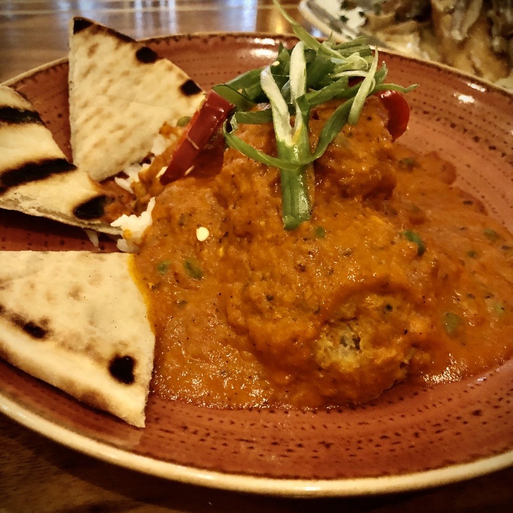 Spoke & Steele - Curry lovers who want that oh so spicy savory piled on lamb meatballs that are light and flavorful without the "gamey lamb taste." - American Near Me - Indianapolis, Indiana Spoke & Steele - Curry lovers who want that oh so spicy savory piled on lamb meatballs that are light and flavorful without the "gamey lamb taste." - American Near Me - Indianapolis, Indiana