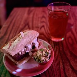 Queeny's - Braised Short Rib Sandwich w/ Brussel Sprout Slaw