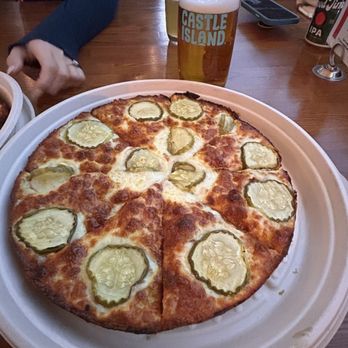 Castle Island - Dill pickles pizza - Breweries Near Me - Norwood, Massachusetts