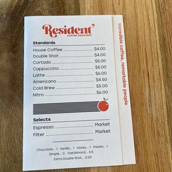 Resident Coffee Roasters - Menu - Breakfast & Brunch Near Me - Gainesville, Florida
