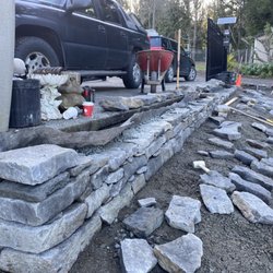 Solid Earth Stoneworks - Dry stack retaining wall, Mill Bay.
