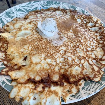 Mud Hen Water - Sourdough Banana Pancakes: Served with whipped brown butter and pure maple syrup - Hawaiian Near Me - Honolulu, Hawaii Mud Hen Water - Sourdough Banana Pancakes: Served with whipped brown butter and pure maple syrup - Hawaiian Near Me - Honolulu, Hawaii