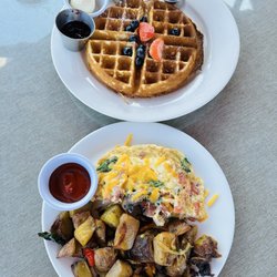 Kula Lodge & Restaurant - Mochiko Waffle & Hawaiian Omelette from 8.18.2024
